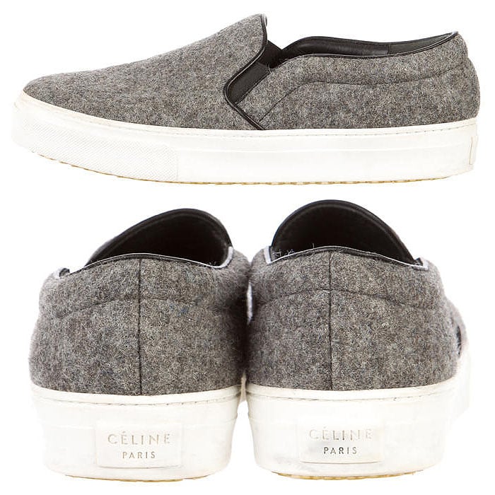 Celine Fall 2013 Gray Felt Skate Sneakers