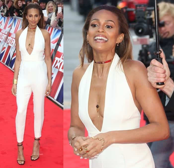 Alesha Dixon wears a Gucci halterneck jumpsuit at Britain's Got Talent auditions