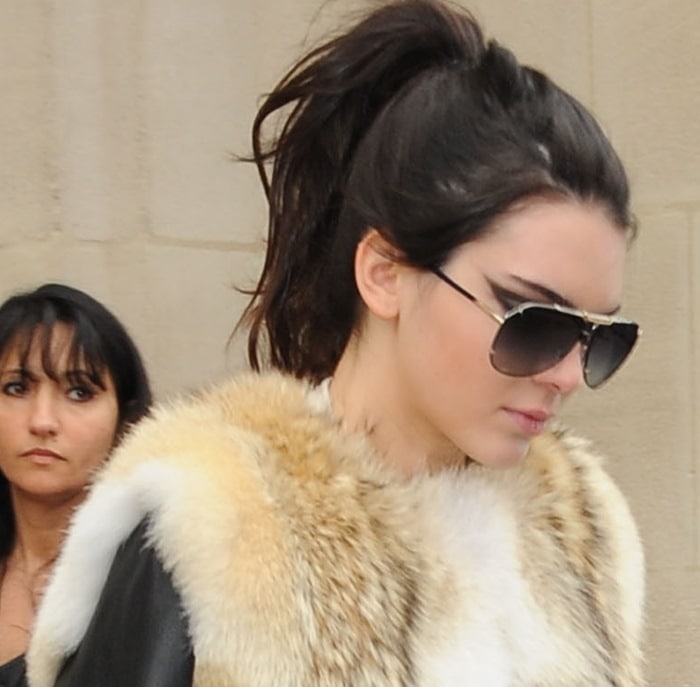 Kendall Jenner's fur coat at the Chanel presentation