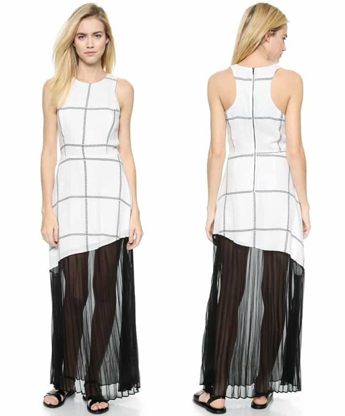 Line  Dot "Ryder" Pleat Maxi Dress