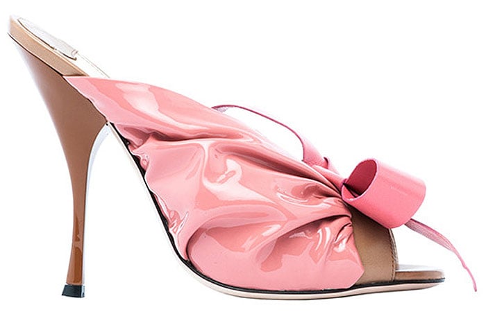 Miu Miu Patent and Leather Bow Mules