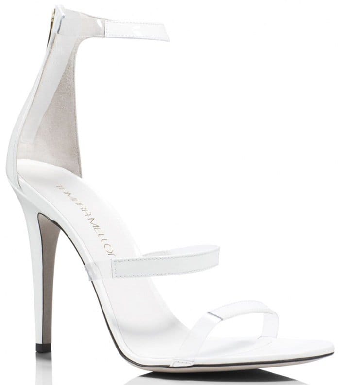 Tamara Mellon White Frontline Patent 105Mm Sandals