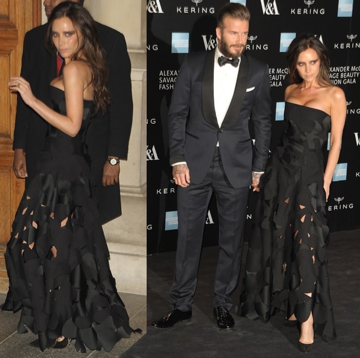 Victoria Beckham's strapless dress with triangular cut-out detailing