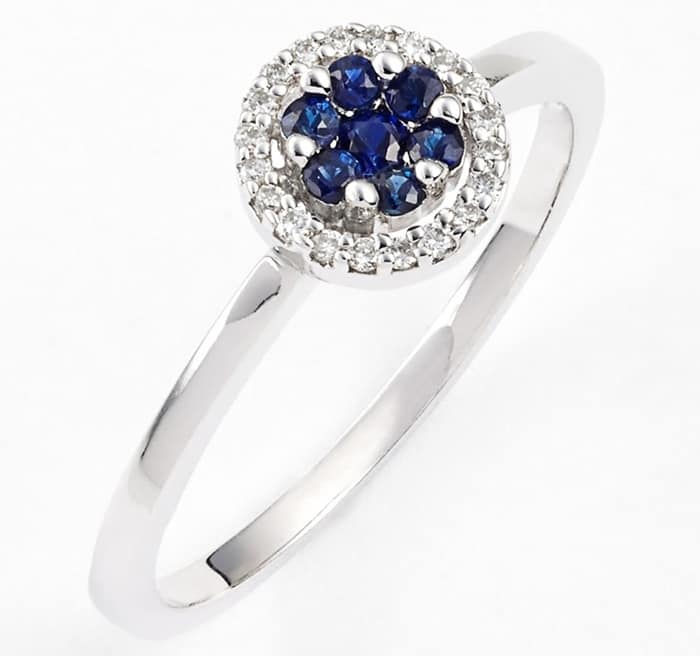 Bony Levy Flower Blue Sapphire Diamond Stack Ring