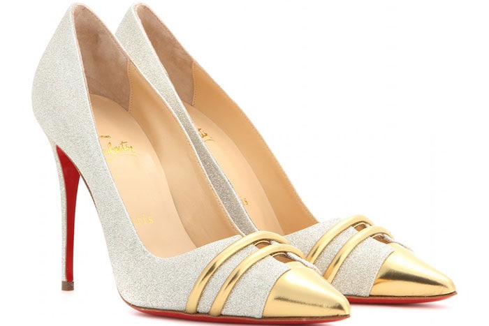 Christian Louboutin "Front Double" Glitter Pumps