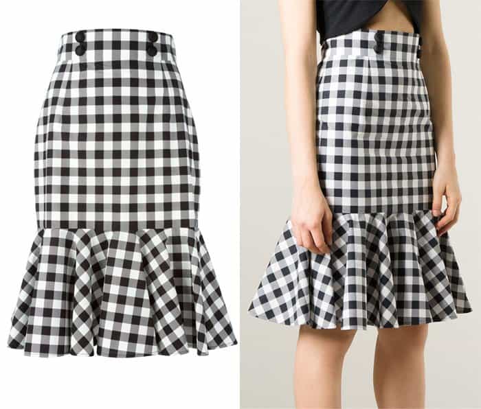 Dolce Gabbana Check Ruffle Skirt