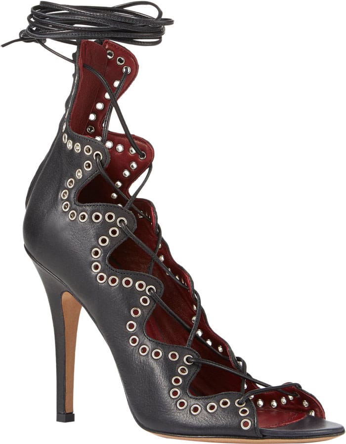Isabel Marant "Lelie" Ankle-Wrap Sandals