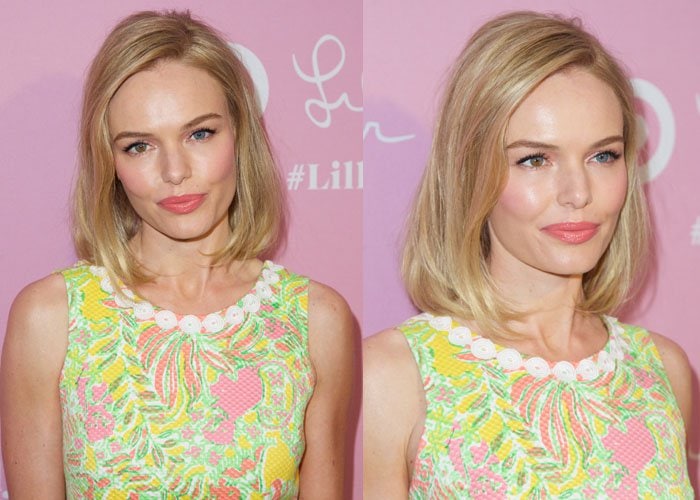 Kate Bosworth with coral lips and pink eyeshadow