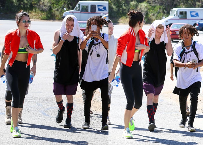 Kendall Jenner and Jaden Smith go for a hike with friends in Malibu