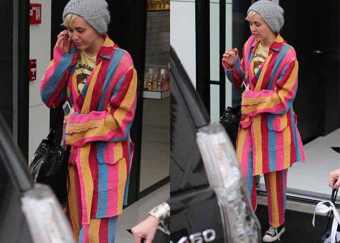 Miley Cyrus shopping at Chanel on Rodeo Drive in Los Angeles on April 21, 2015