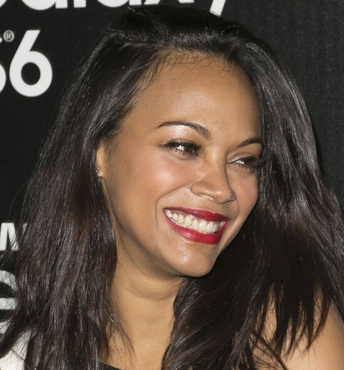 Zoe Saldaña at the Samsung launch of the Galaxy S 6 and Galaxy S 6 Edge