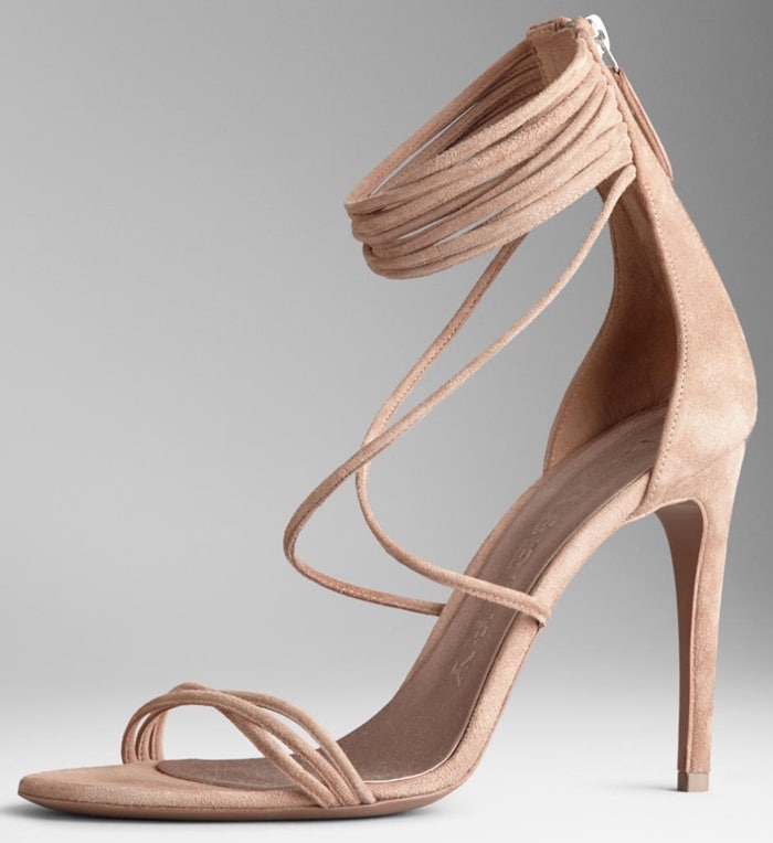 Burberry Slim Strap Suede Sandals