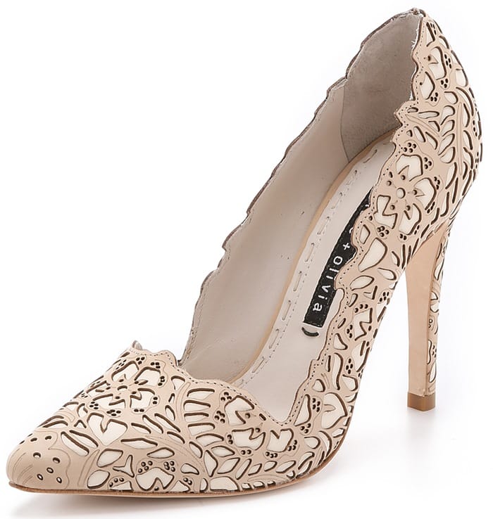 Alice Olivia Brown Dina Rose Laser Pumps - Tan