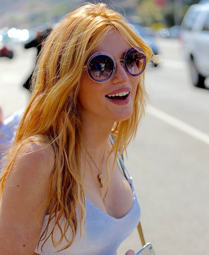 Bella Thorne's Miu Miu round sunglasses