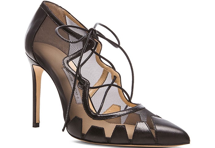 Bionda Castana Dekota Mesh and Leather Heels