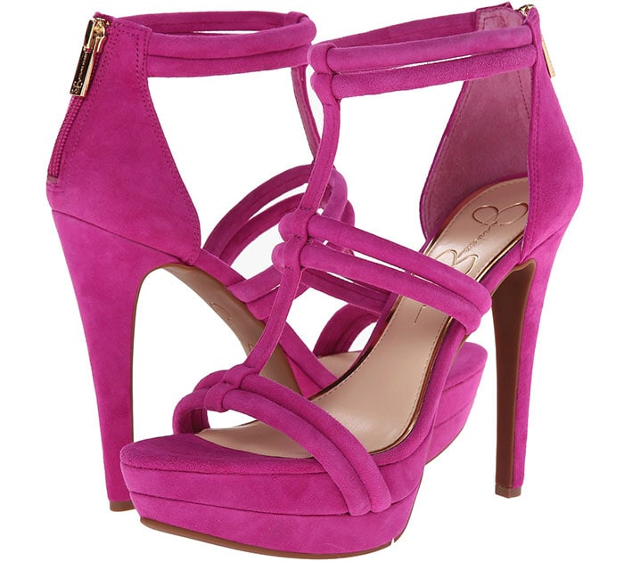 Jessica Simpson Solena Sandals in Magenta Suede