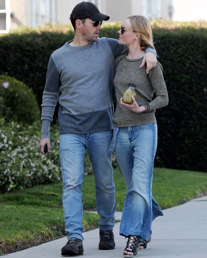 Actress Kate Bosworth taking a romantic stroll through West Hollywood with husband Michael Polish