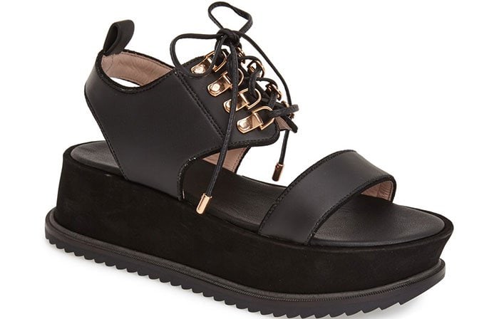 Kate Bosworth for Matisse "Dawn" Platform Lace-Up Sandals in Black