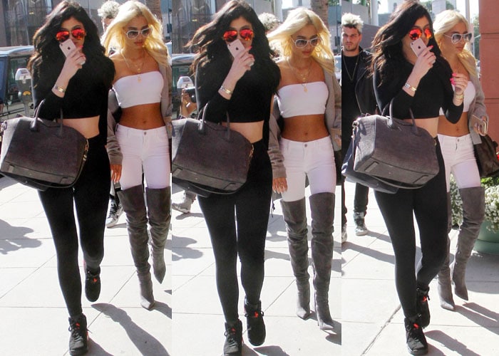Kylie Jenner styled her skin-tight leggings with Air Jordan 6 Retro sneakers