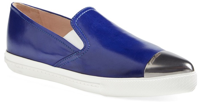 Miu Miu Blue Metal Toe-Cap Skate Sneakers