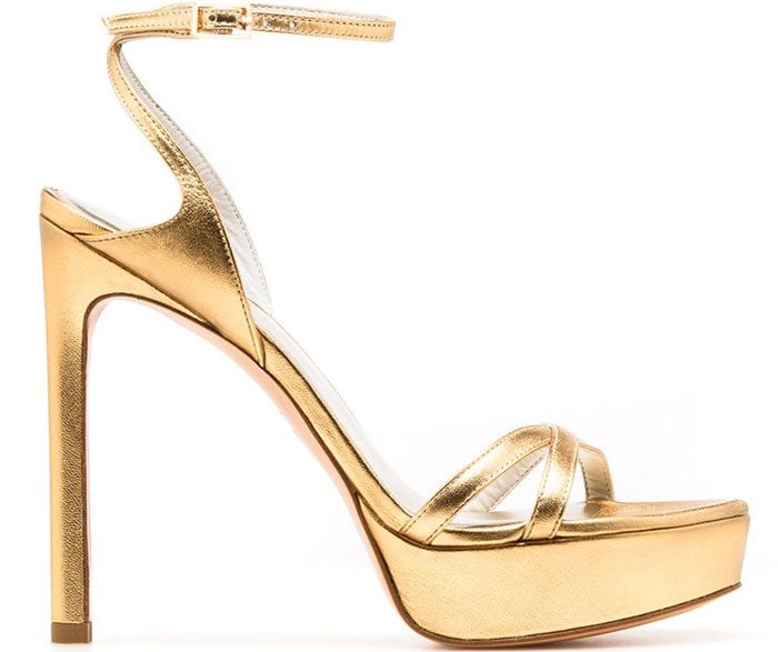 Stuart Weitzman Bebare Platform Sandals Gold