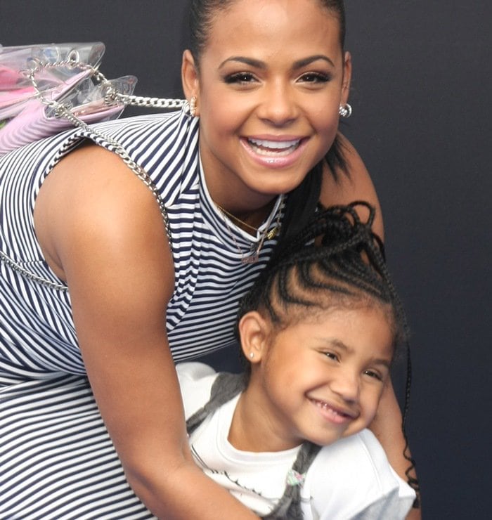 Christina Milian and Violet Madison Nash at the premiere of Tomorrowland