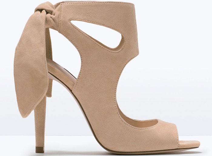 Zara High-Heel Sandals With Ribbon