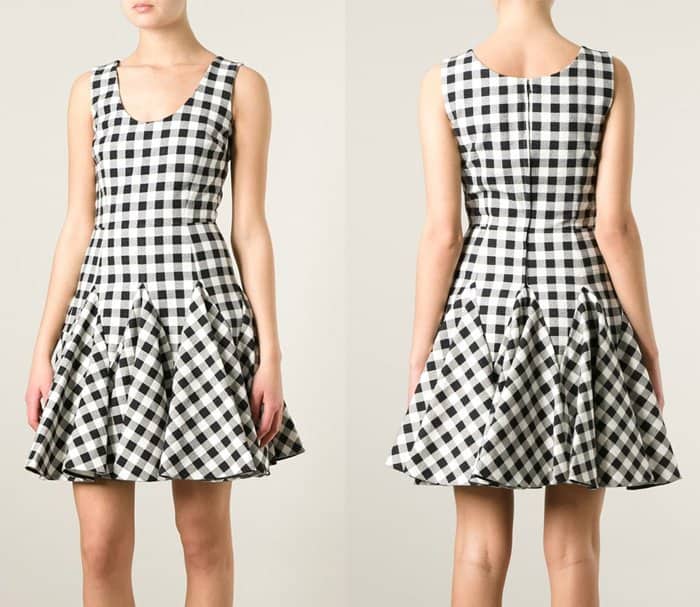Dolce Gabbana Check Flared Dress