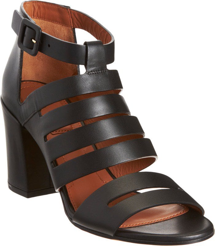 Givenchy Black Cutout Block Heel Sandal