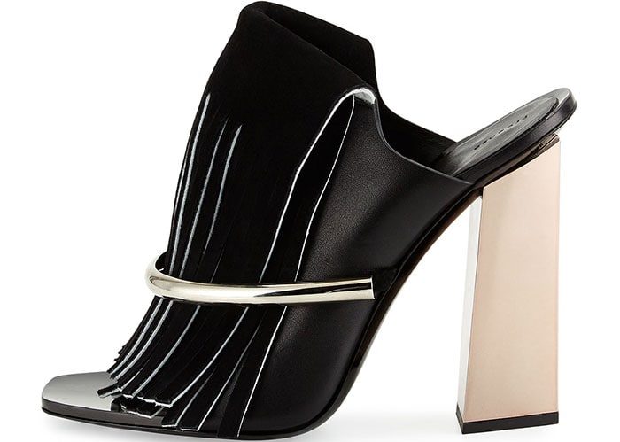 Proenza Schouler Leather Fringe Banded Mules