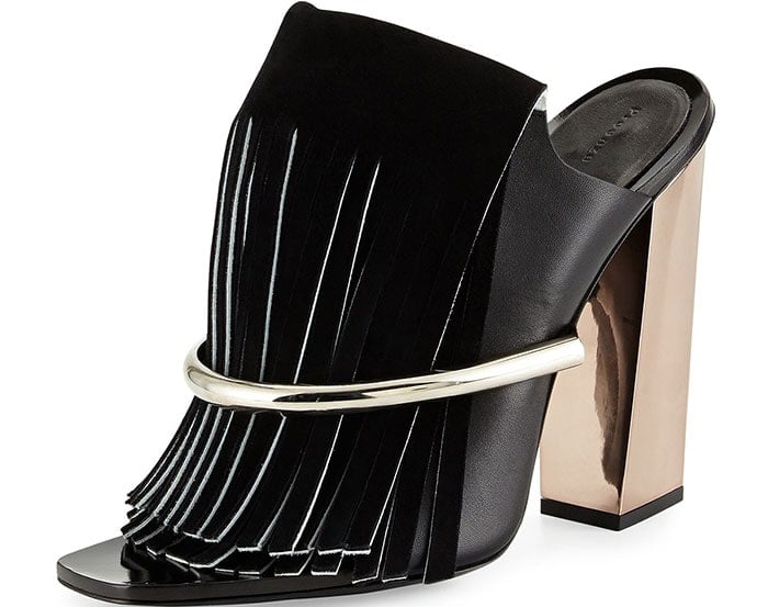 Proenza Schouler Leather Fringe Banded Mules