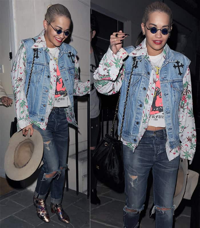 British pop sensation Rita Ora turns heads in London wearing Citizens of Humanity 'Corey' slouchy slim jeans