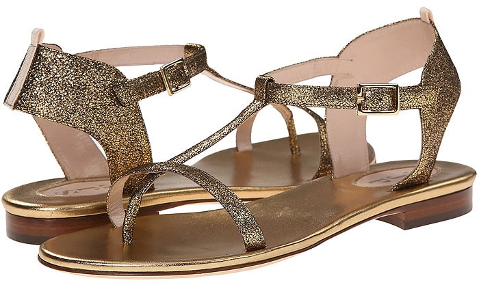 SJP by Sarah Jessica Parker "Veronika" Metallic T-Strap Sandal