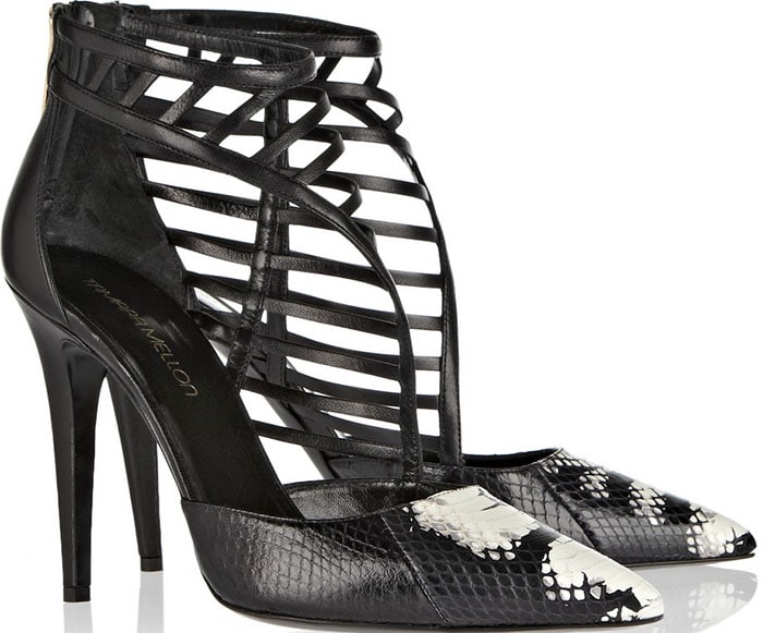 Tamara Mellon Eyelash Leather and Elaphe Pumps