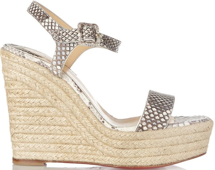 Christian Louboutin Spachica python espadrille wedge sandals