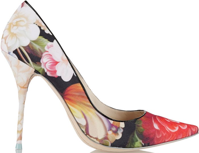 J.CREW + Sophia Webster "Lola" Floral-Print Satin Pumps