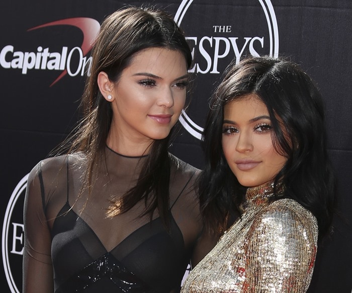 Kendall Jenner and Kylie Jenner show support for their father at the 2015 ESPY Awards at the Microsoft Theater in Los Angeles