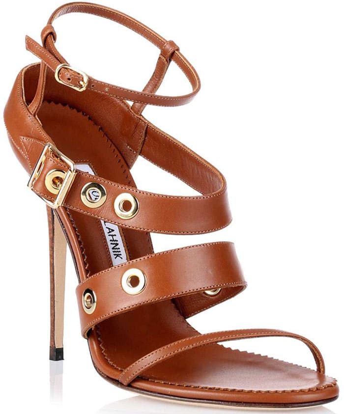 Manolo Blahnik Zilax Tan Leather Sandal