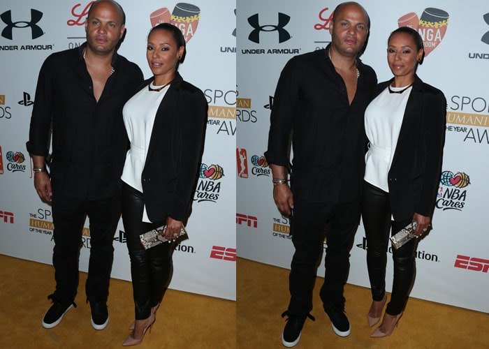 Mel B and her husband Stephen Belafonte arriving at the Sports Humanitarian of the Year Awards 2015 in Los Angeles on July 14, 2015
