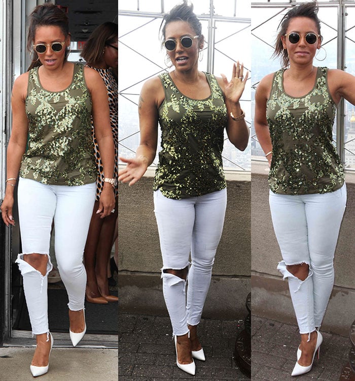 Mel B celebrating the 10th anniversary of "America’s Got Talent" at the Empire State Building in New York City on July 30, 2015