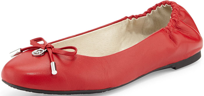 MICHAEL Michael Kors Melody Napa Leather Ballet Flat in Chili Red