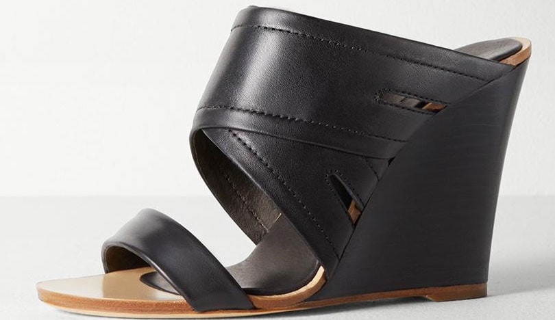 Rag Bone Shaw Wedge Mules Black Leather