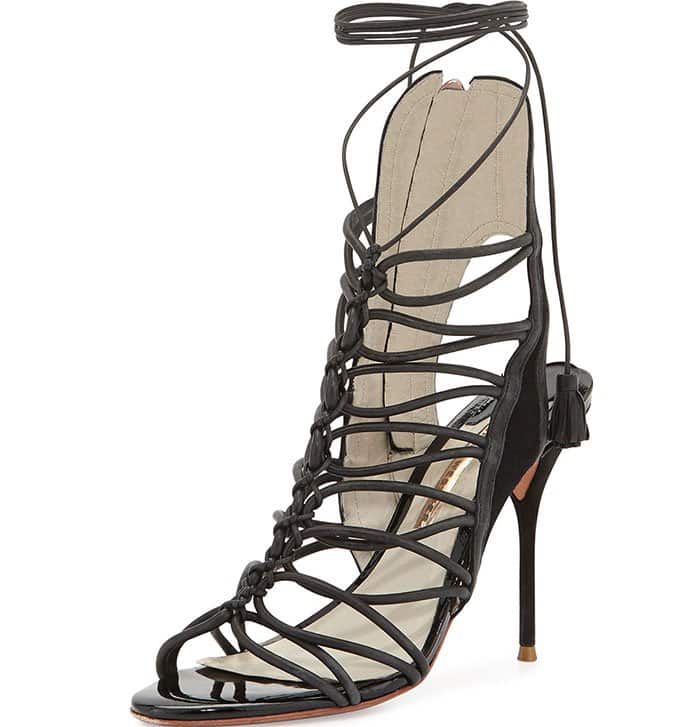 Sophia Webster Lacey Lace-Up Gladiator Sandals Black