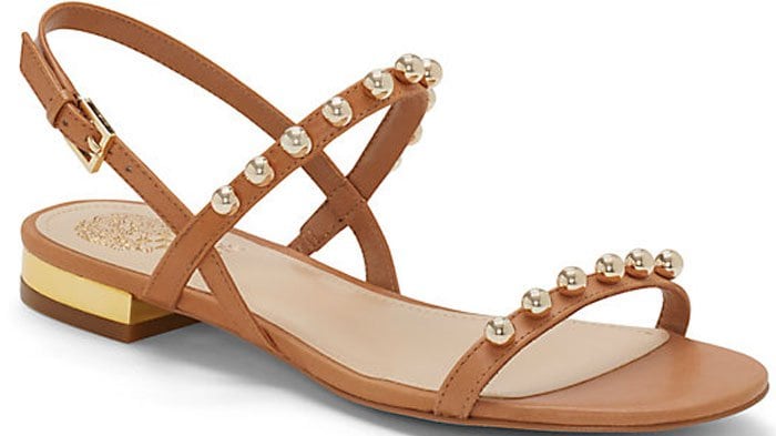 Vince Camuto Hopper Round Stud Embellished Flat Sandal