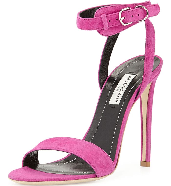 Balenciaga Suede Crisscross Ankle-Wrap Sandals