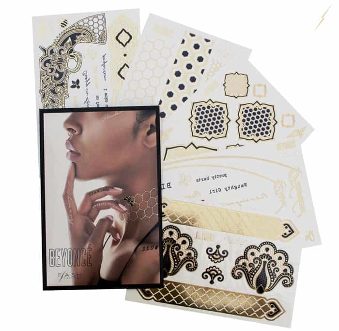 Beyonce partnered with Flash Tattoos and creatively directed and co-designed temporary tattoos