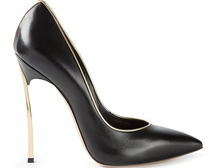 Casadei Blade Pumps Gold Heels