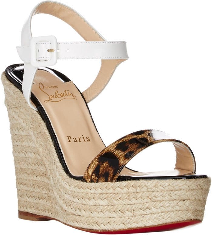 Christian Louboutin "Spachica" Espadrille Wedge Sandals Leopard