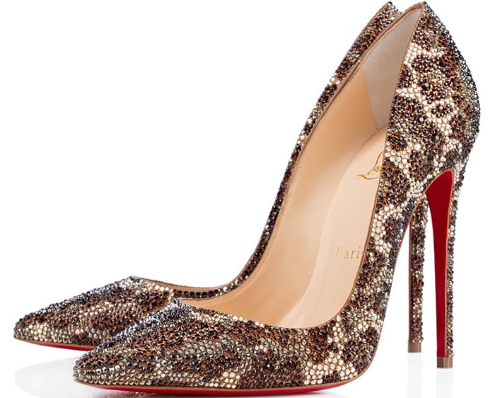Christian Louboutin So Kate Leopard Crystal Pumps copy