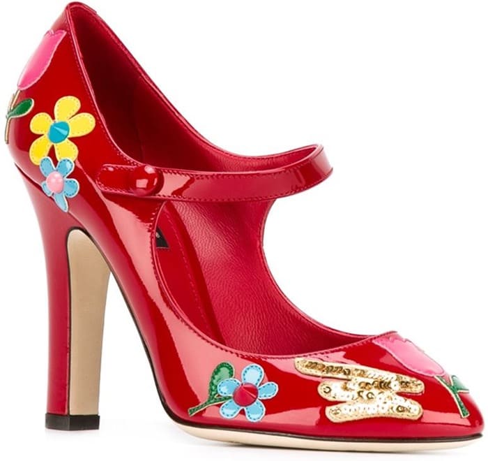 Dolce Gabbana flower patch mary jane pumps